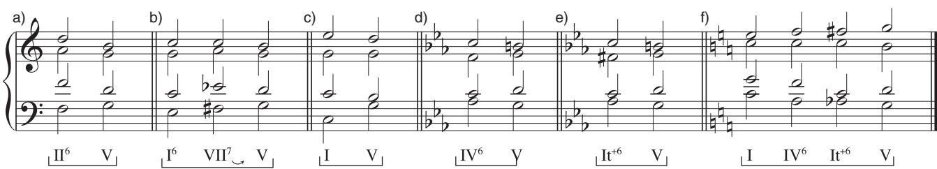 EXAMPLE 1.15 Half-cadential progressions