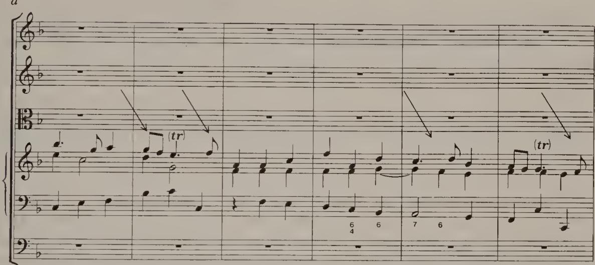 Ex. 1.1. Handel, Organ Concerto Op. 4 No. 5, first movement, Larghetto Bars 34–44, original notation
