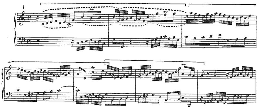 Example 2.9. J. S. Bach: Invention No. 1 in C Major (beginning)