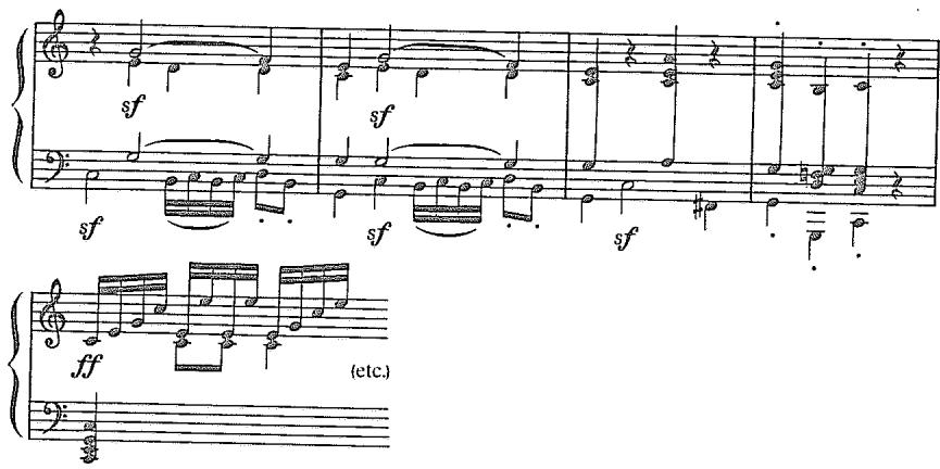 Example 2.21. Recomposition of Beethoven&rsquo;s Op. 2, No. 3, mm. 9–13