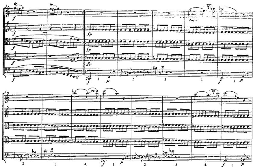Example 2.31. Mozart: Quintet in C Major, K. 515, first movement, beginning of development section