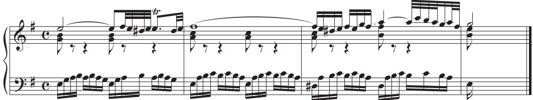 EXAMPLE 2.6   The Page One, J. S. Bach’s Prelude in E minor, ETC  I.