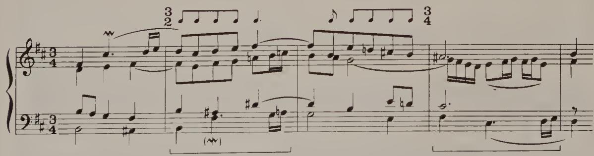 Ex. 2.40. French Overture, BWV 831, Sarabande, bars 1–5；$^{22}$ This subtle nuance does not appear in the earlier versions of the suite.