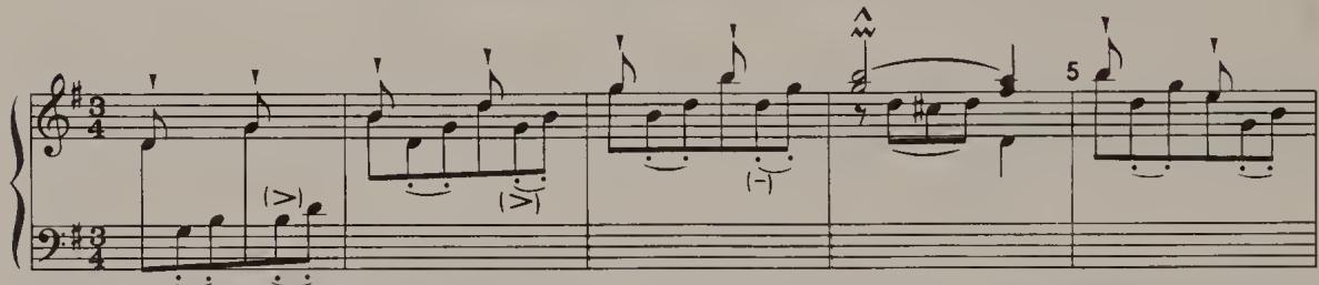 Ex. 2.42. Partita No. 5, BWV 829, Minuet, bars 1–5