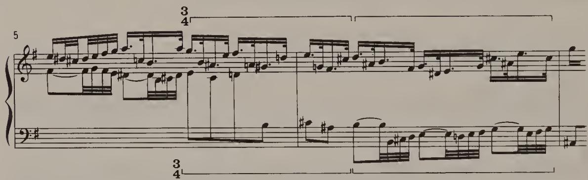 Ex. 2.47. Partita No. 6, BWV 830, Allemanda, bars 5–7