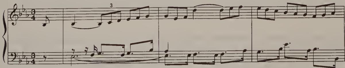 Ex. 2.53. French Suite No. 4, BWV 815, Courante, bars 1–3