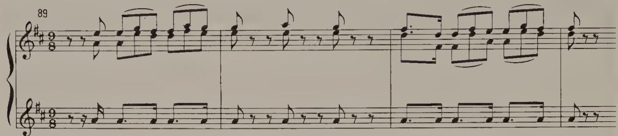 Ex. 2.54. Orchestral Suite No. 4, BWV 1069, Ouverture, bars 89–92, after Albrecht, Interpretationsfragen