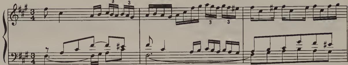 Ex. 2.62. WTC II, Prelude in F sharp minor, bars 1–3