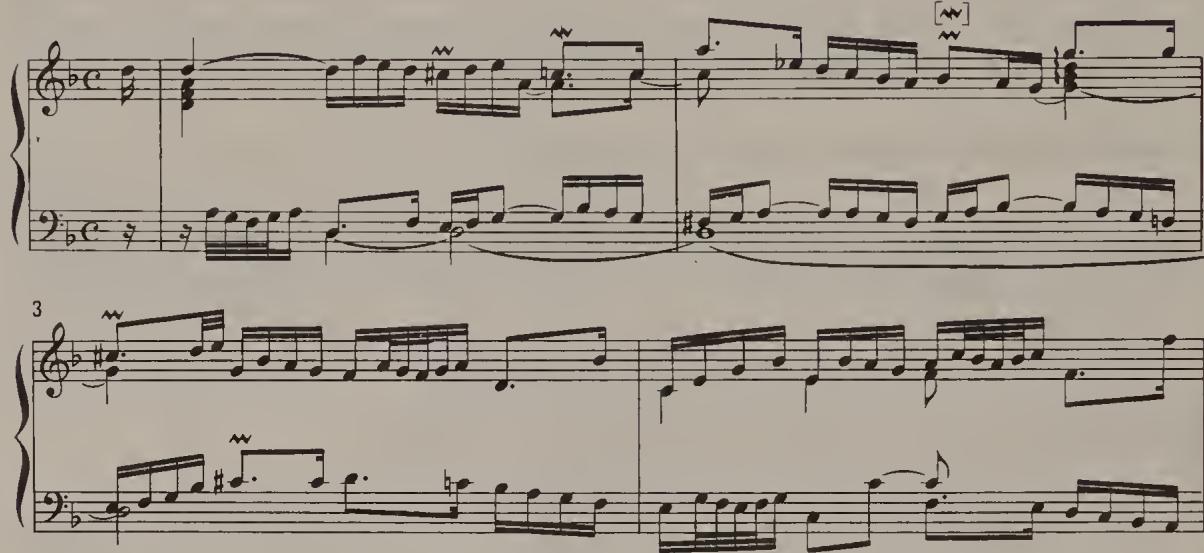 Ex. 2.74. English Suite No. 6, BWV 811, Allemande, bars 1–4