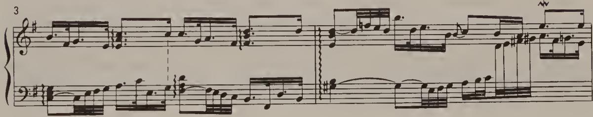 Ex. 2.76. Partita No. 6, BWV 830, Allemanda, bars 3–4