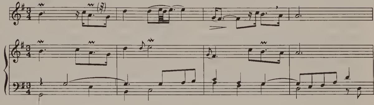 Ex. 2.80. French Suite No. 5, BWV 816, Sarabande, bars 1–8