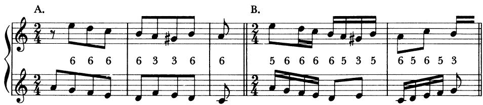 EXAMPLE 3-2；$^{3}$ Parallel motion involves similar movement between identical interval types.