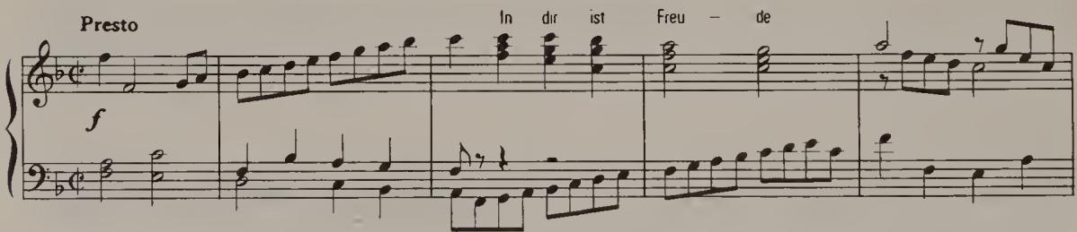 Ex. 3.4. Italian Concerto, third movement, bars 1–5；Ex. 3.5