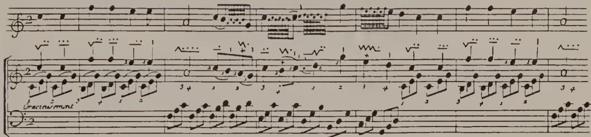 Ex. 3.7. Balbastre, Romance, from Bédos, L&rsquo;Art du facteur d&rsquo;orgues；»Romance de Mr. Balbastre«