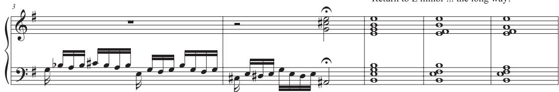 Return to E minor &hellip; the long way!