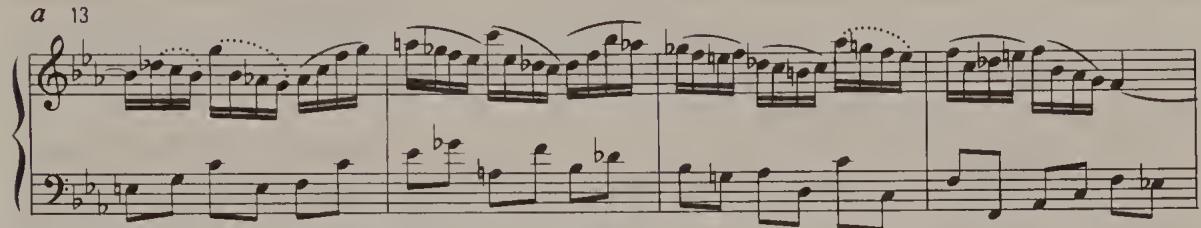 Ex. 4.3. Partita No. 2, BWV 826, Sarabande, bars 13–16