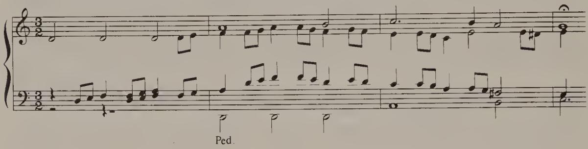 Ex. 4.17. Chorale prelude Erschienen ist der herrliche Tag, BWV 629, bars 1–4