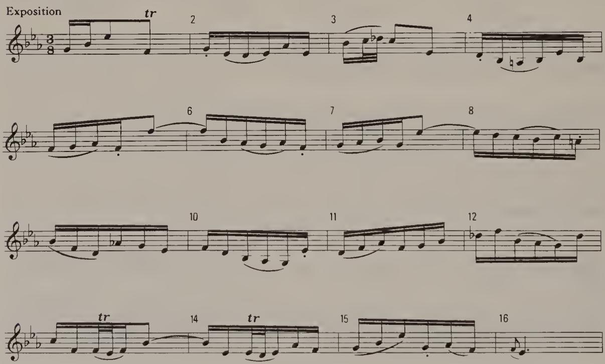 Ex. 4.21. Cantata No. 6, aria ‘Hochgelobter Gottessohn’, introduction, oboe part, after Kilian, ‘Zur Artikulation bei Bach’；$^{32}$ An exemplary instance of clear and convincing articulation is Jean Guillou&rsquo;s recording of the Musical Offering, BWV 1079, on the organ of St Bavo, Haarlem, Holland (FESTIVO, Stereo 507, Bodegraven, Holland). Cf. also an older recording by Guillou on the organ of the Luther-Kirche, Berlin (Philips 6,504.069).