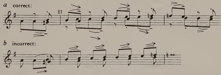 Ex. 4.32. Partita No. 6, BWV 830, Toccata, bars 60–2