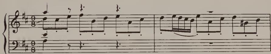 Ex. 4.33. Partita No. 4, BWV 828, Ouverture；Ex. 4.34. Partita No. 4, BWV 828, Ouverture, bars 67–8, 70