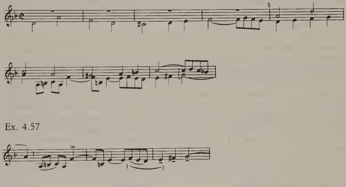 Ex. 4.56. The Art of Fugue, Contrapunctus 1, bars 1–8