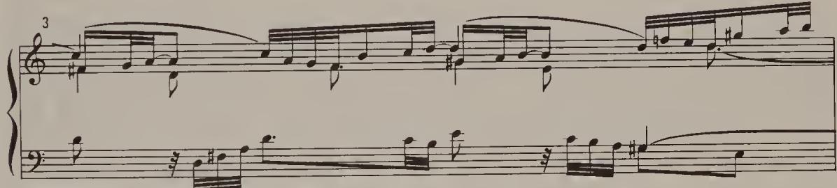 Ex. 4.61. Partita No. 3, BWV 827, Allemande, bars 3 and 14