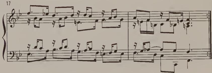 Ex. 4.62. Partita No. 1, BWV 825, Allemande, bars 17–18