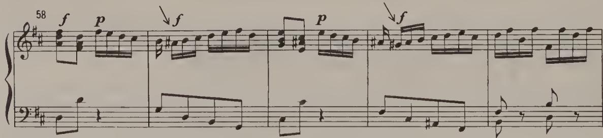 Ex. 4.79. French Overture, BWV 831, Echo, bars 58–62