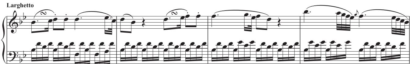 EXAMPLE 5.31 Mozart, Piano Concerto in F, K. 413, ii, 9–15 (R = ½N)