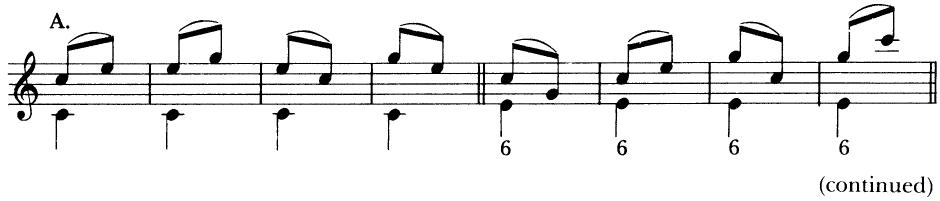 EXAMPLE 5-3 Chordal figuration in the upper voice