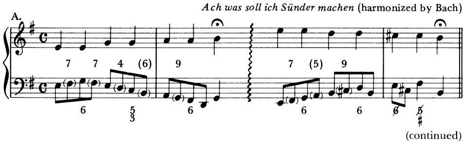 EXAMPLE 5-8 Examples of stepwise unaccented non-harmonic tones