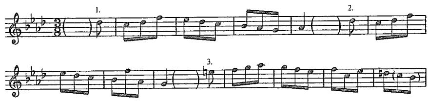 Example 5.11. Recomposition of Haydn&rsquo;s Op. 20, No. 1, second movement, mm. 1–18