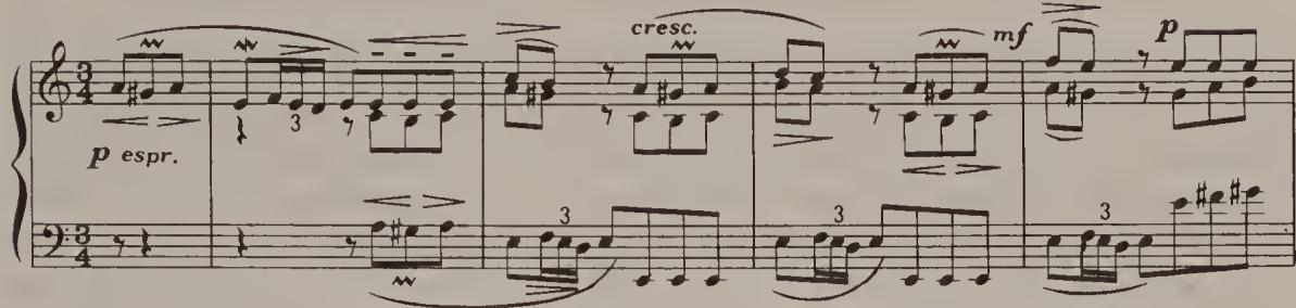 Ex. 6.1. Partita No. 3, BWV 827, Sarabande, bars 1–4