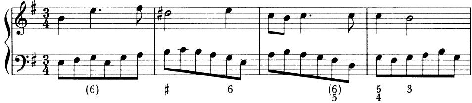 EXAMPLE 7-6；Arcangelo Corelli: Sarabanda (Sonata No. 8 in e for Violin and Continuo)