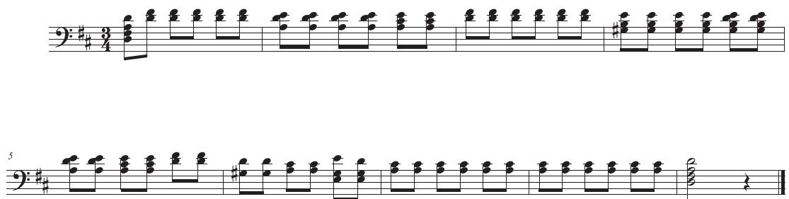 EXAMPLE 7.9  Accompaniment pattern for improvisation practice.