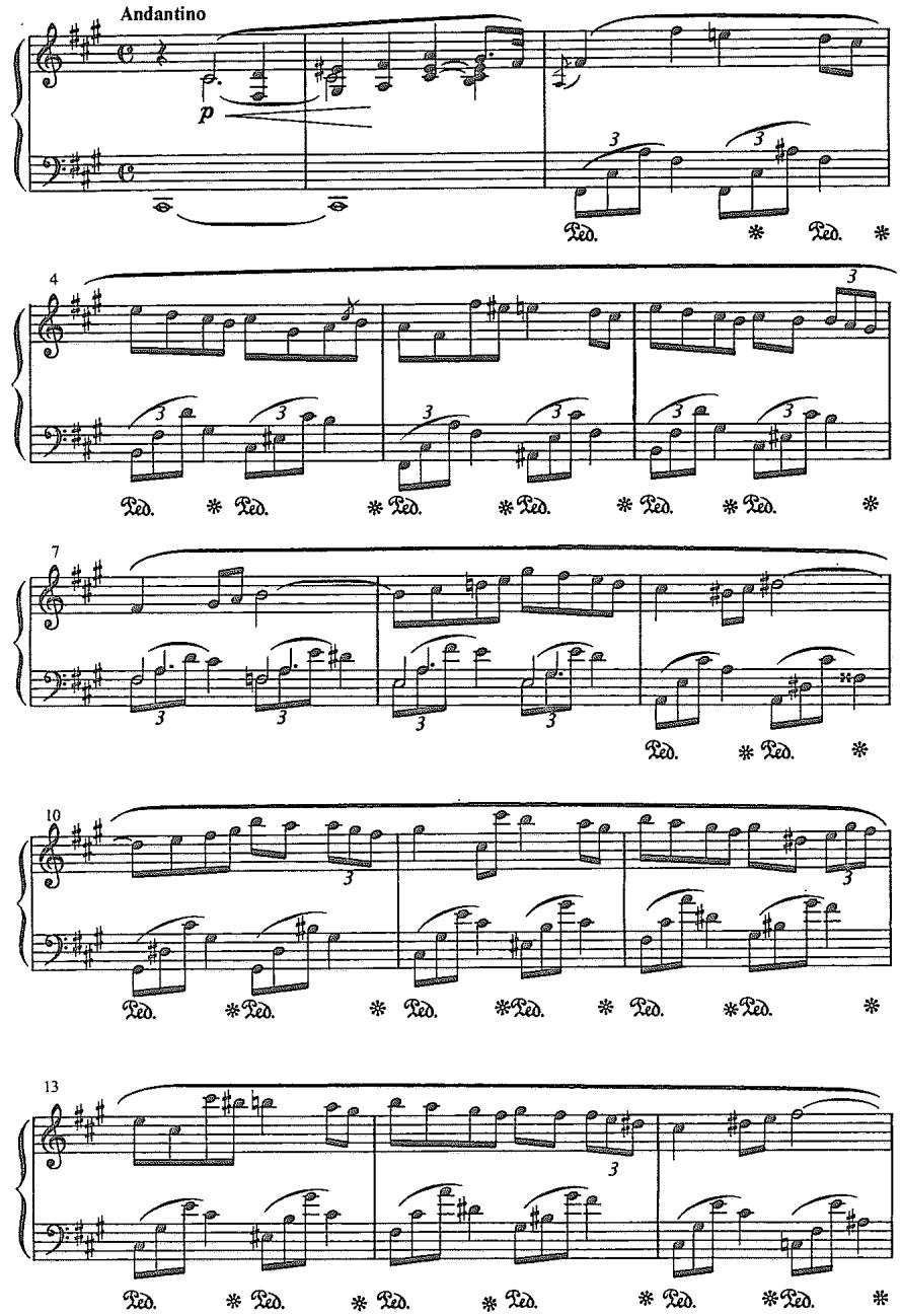 Example 7.24. Chopin: Nocturne in F# Minor, Op. 48, No. 2, mm. 1–30