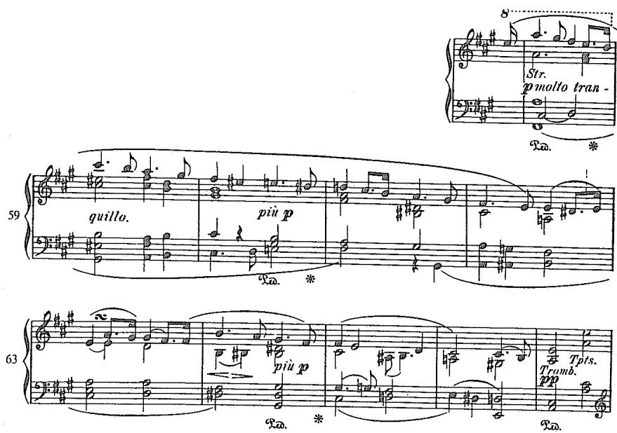 Example 8.15. Lohengrin, Prelude to Act I, mm. 58–67；From Richard Wagner, Lohengrin (G. Schirmer Opera Score Editions). Copyright 1963 by G. Schirmer, Inc. Reprinted with permission.