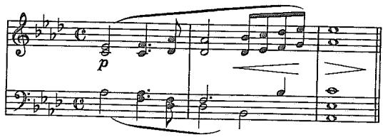 Example 8.28. The Grail motive (Act I, mm. 120–22)