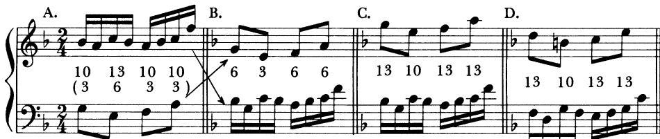 EXAMPLE 9-13 Double counterpoint at multiple octaves