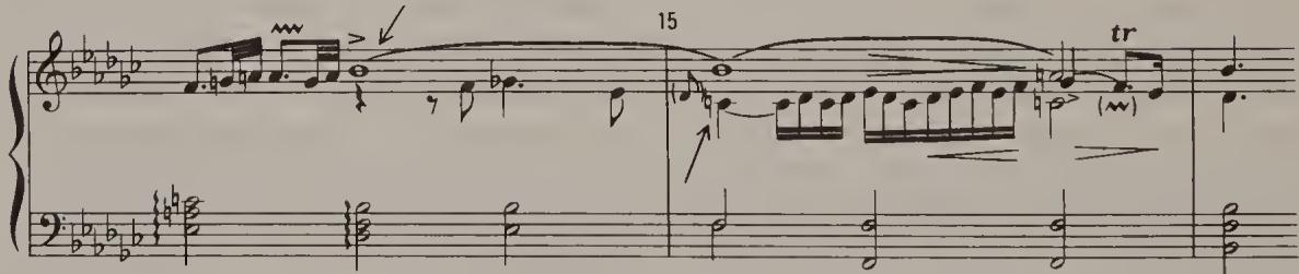 Ex. 10.12. WTC I, Prelude in E flat minor, bars 14–16