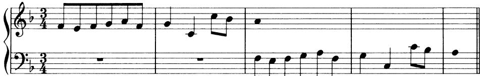 EXAMPLE 10-8；3. Compose the first eight measures of an original canon at the fifth. Sketch out the basic framework before adding any elaboration.