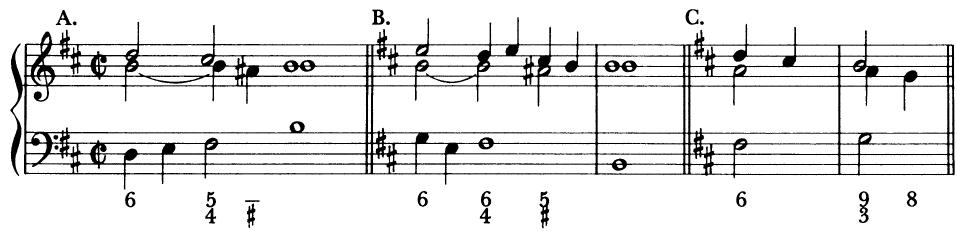 EXAMPLE 11-11 Typical suspension formulas in three voices