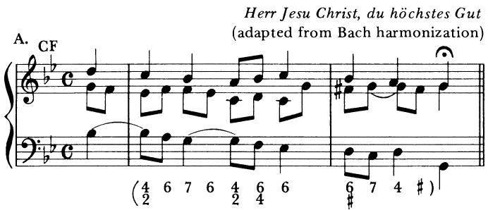 EXAMPLE 11-12 Cantus settings using 2:1 diminution