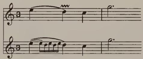 Tremblement lié sans être appayé；Ex. 12.39. Couperin, L&rsquo;Art; execution, Neumann, Ornamentation, p. 266