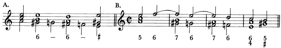 EXAMPLE 13-8 Descending chromatic motion ( $\hat{8}-\hat{5}$ ) in the minor mode