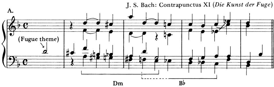 EXAMPLE 13-10 Reduced examples showing extensive chromaticism and overlapping