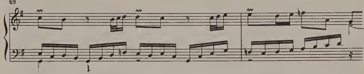 Ex. 13.8. Partita No. 6, BWV 830, Toccata, bars 69–70, later version