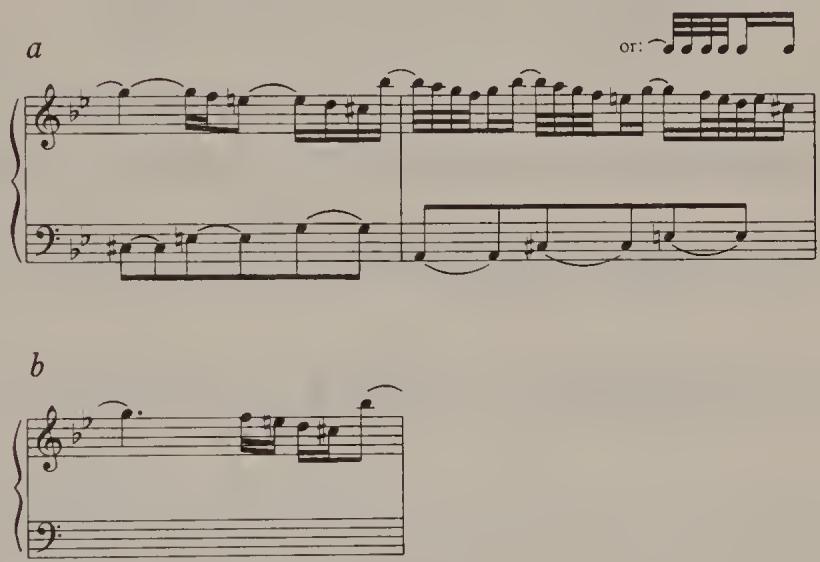Bach sometimes employs incorrect voice-leading in a symbolic manner, for example in the striking passage in the St Matthew Passion in which Peter falsely swears: &lsquo;Ich kenne des Menschen nicht!&rsquo; (I do not know the man!) Here Bach puts wrong voice-leading in his mouth—consecutive fifths with the basso continuo (see Ex. 13.12). The subtlety of what Bach did is simply the work of a genius. Consecutive perfect fifths were forbidden by eighteenth-century theory, though they were tolerated in practice if both voices, as in this case, moved in semitone steps. Such &lsquo;permitted&rsquo; semitone consecutives were later called &lsquo;Mozart fifths&rsquo; after the voice-leading in the fugato of the Magic Flute overture. The &lsquo;correct&rsquo; harmonization would have been B-C#-F#, instead of the B-D-C#-F# bass. Thus Bach portrayed something that was &lsquo;incorrect&rsquo; using means that were just about permissible. $^{15}$