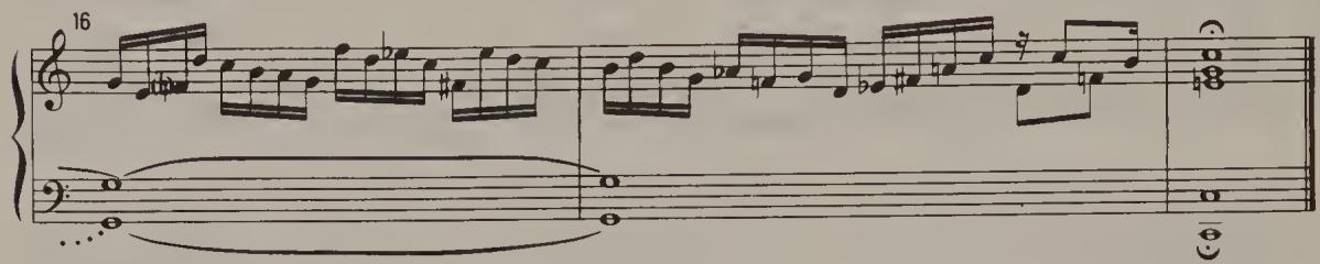 with difficulties of this kind? Although this has little to do with ornaments, it is worth noting that on the organ the held G in the bass is heard throughout all eight bars. But on all other keyboard instruments it must be restruck from time to time (see p. 141). In the autograph Bach may well have omitted the dotted ties in this example deliberately. The F natural at the end of bar 15, which is included in the Griepenkerl edition, is omitted in most modern editions, possibly due to an oversight on the part of the editors. As is well known, Bach&rsquo;s accidentals applied only to the notes they immediately preceded, and did not remain in operation for the whole bar. If Bach had wanted an F sharp at this juncture, he would have written a second sharp sign, as indeed he did on many other occasions. Thus F natural is the only permissible reading (see also p. 496, n. 12).