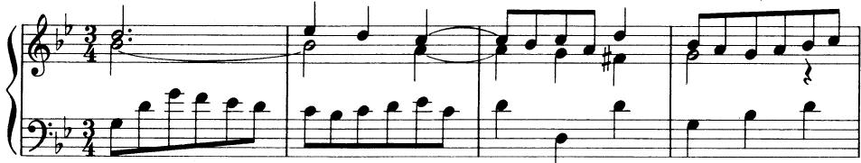 EXAMPLE 14-8 J. S. Bach: Trio to a Minuet by G. H. Stölzel (Klavierbüchlein) BWV 929